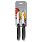 Victorinox Swiss Classic 2 Piece Paring Knife Set, 10cm, Black Silver