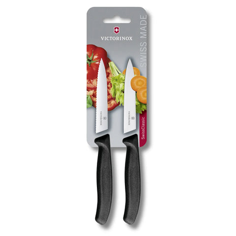 Victorinox Swiss Classic 2 Piece Paring Knife Set, 10cm, Black Silver