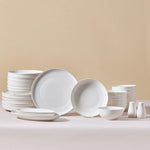 Karaca Allure 41-Piece Bone China Dinner Set for 12 People, White