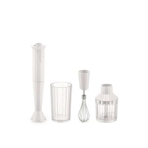 Alessi Plissé Hand Blender Set, 34cmx7cm, White