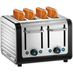 Dualit Architect Metal Silver Black Sandwich Toaster, 2250W