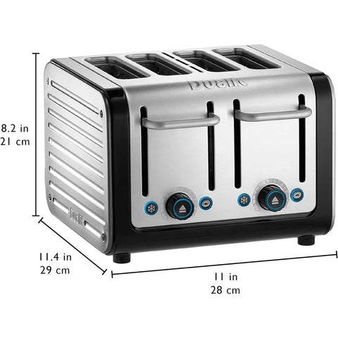 Dualit Architect Metal Silver Black Sandwich Toaster, 2250W