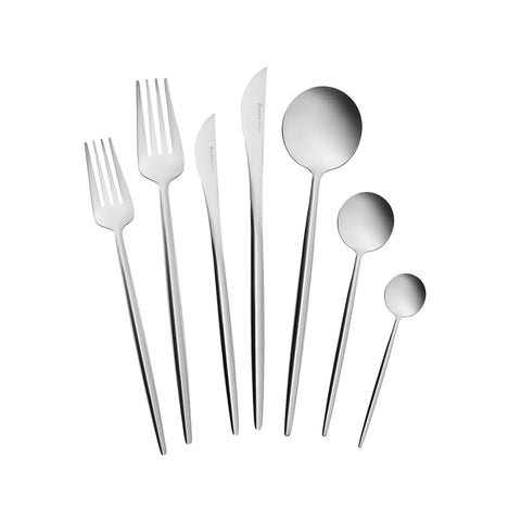 Karaca Jupiter 84-Piece Stainless Steel Cutlery Set for 12 People, Platinum