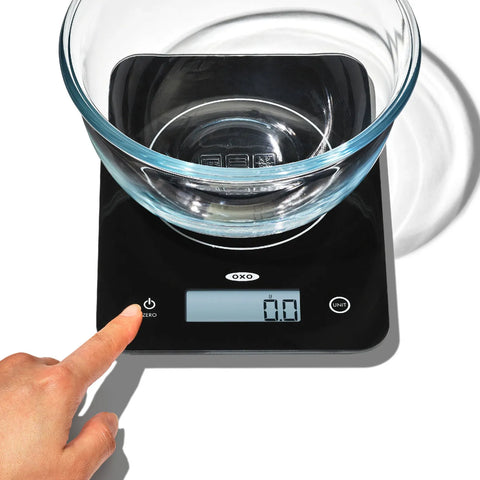 Oxo Everyday Glass Food Scale, 11lb/5kg, Black