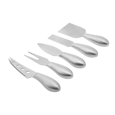 Karaca Fontina 5 Piece Cheese Knife Set, Silver