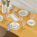 Karaca Streamline Dorothy 59-Piece Bone China Dinner Set for 12 People, White Multi