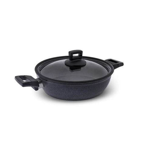 Karaca BioDiamond Powerful Plus Shallow Casserole with Lid, 30cm, Black