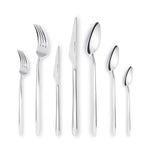 Karaca Stark 84-Piece 316+ Stainless Steel Cutlery Set for 12 People, Silver