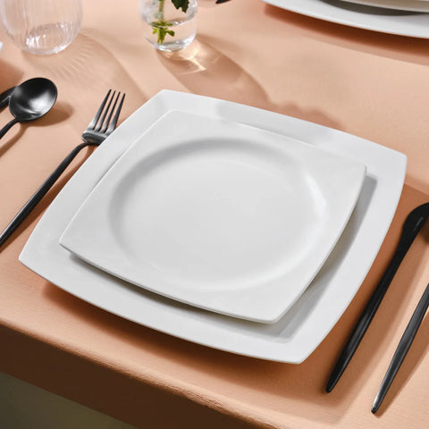 Karaca Royal White 24-Piece Porcelain Dinner Set for 6 People, White