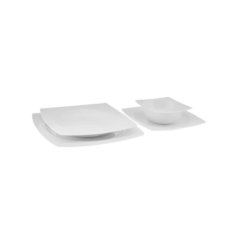 Karaca Royal White 24-Piece Porcelain Dinner Set for 6 People, White