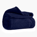 Karaca Elanor Flannel Emboss Wellsoft Blanket, Double, Navy