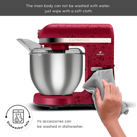 Karaca Mastermaid Chef Pro Zero Side Tech Stand Mixer, 5L, 1500W, Red