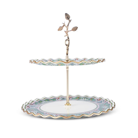  Karaca Cybele 7 Piece Glass Cake Stand Serveware Set for 6 People, Multi