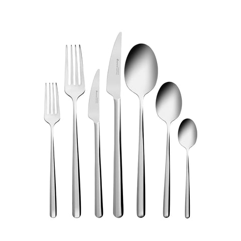 Karaca Boreas 84-Piece Stainless Steel Cutlery Set for 12 People, Silver