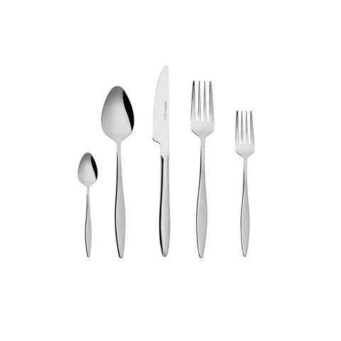 Karaca Ilıca 30-Piece Stainless Steel Cutlery Set for 6 People, Platinum