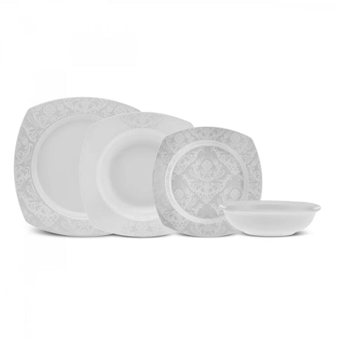 Karaca Farah 24-Piece Cream Bone Dinner Set for 6 People, Cream