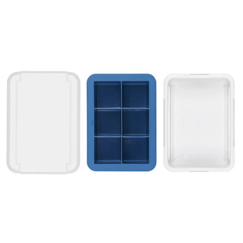 OXO Good Grips Covered Silicone Ice Cube Tray, Large, White Blue 