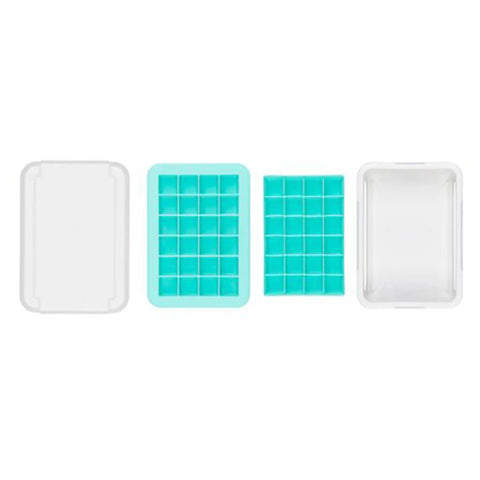 OXO Good Grips Covered Silicone Coctail Ice Cube Tray, White Blue 