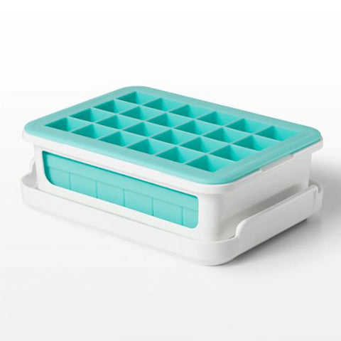 OXO Good Grips Covered Silicone Coctail Ice Cube Tray, White Blue 