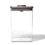 Oxo POP Stainles Steel Lid  Container Big Square Medium, 4.2L, Grey Transparent