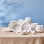 Karaca Even 56-Piece Bone China Dinner Set for 12 People, White