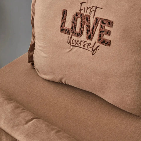 Karaca Home Motto 100% Turkish Cotton Comfort Set, Single, 155cmx220cm, Beige