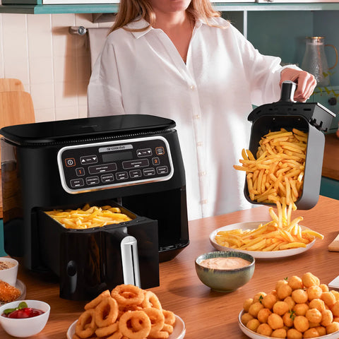 Karaca Air Cook Duo 2-in-1 Air Fryer with Stew Function, 8L, 2500W, Starlight