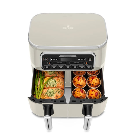 Karaca Air Cook Duo 2-in-1 Air Fryer with Stew Function, 8L, 2500W, Starlight