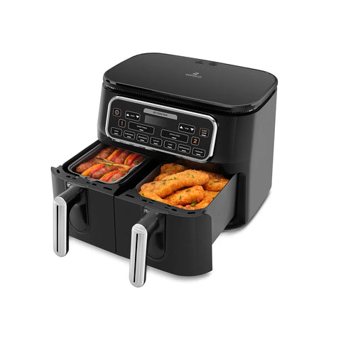 Karaca Air Cook Duo 2-in-1 Air Fryer with Stew Function, 8L, 2500W, Black Chrome