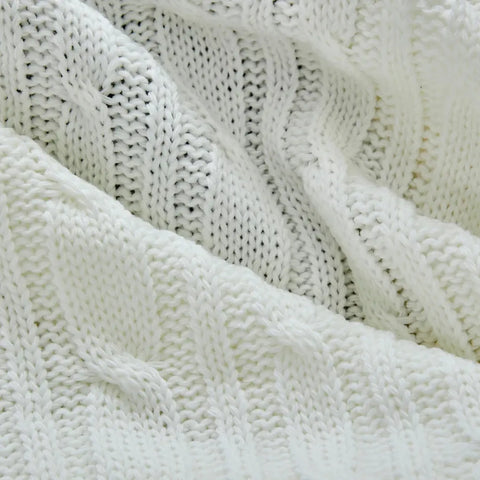 Karaca Home Cable Knit Throw, 130cmx170cm, Bone Color