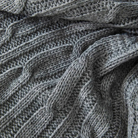 Karaca Home Cable Knit Throw, 130cmx170cm, Grey