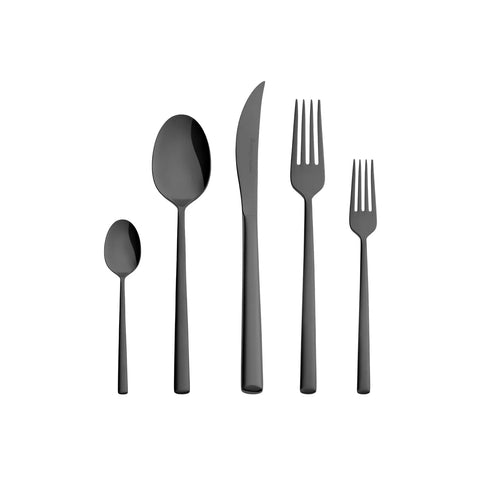 Karaca Tivoli 30-Piece Stainless Steel Cutlery Set for 6 People, Black