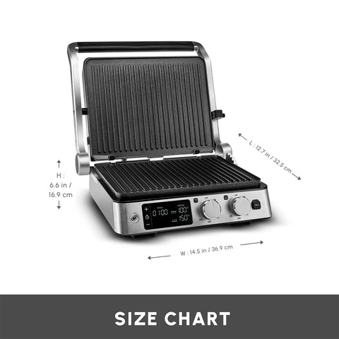 Karaca Compact Steel Pro Sear and Grill Inox 2008 Grill and Sandwich Toaster, 2000W