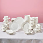 Karaca Marcelo 88-Piece New Generation Bone China Dinner Set for 12 People, White