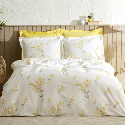 Karaca Home Loretta Yellow 100% Cotton Duvet Cover Set, Double