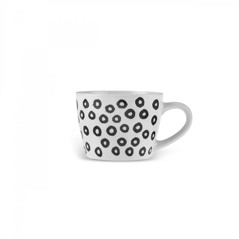 Karaca Linda Patterned Porcelain Mug, 350ml, Black