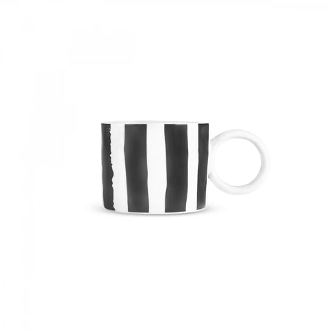 Karaca Erica Striped Porcelain Mug, 350ml, Black