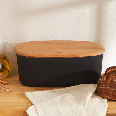 Karaca Nef Melamine Bread Box, 14x32x19 cm, Black