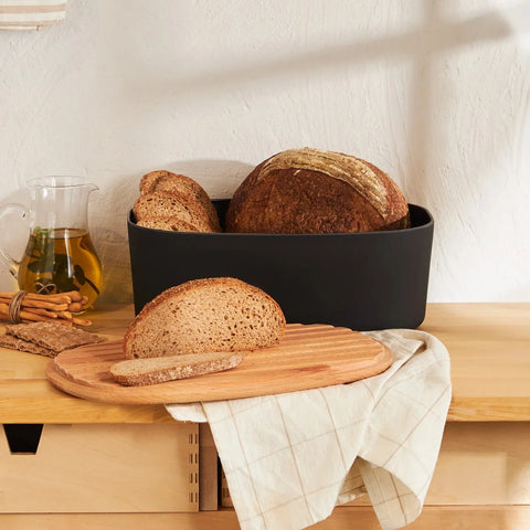 Karaca Nef Melamine Bread Box, 14x32x19 cm, Black