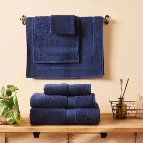 Karaca Home Joey Egyptian Cotton Hand Towel, 50cmx100cm, Navy