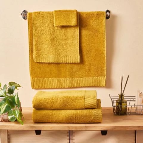 Karaca Home Chandler Modal Guest Towel, 30cmx50cm, Mustard