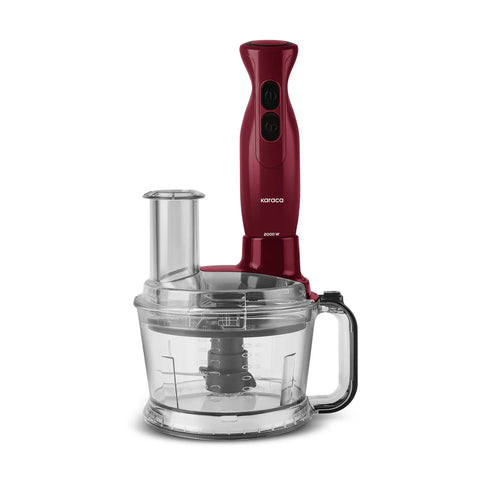 Karaca Pro-Multimax 6 in 1 Multi Purpose Food Processor, 2000W, Red