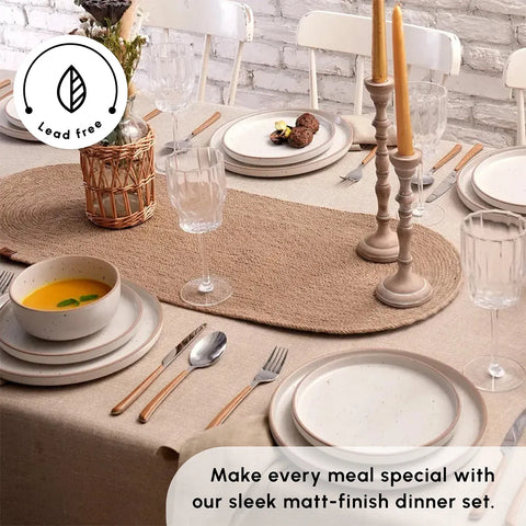 Karaca Chicago Dot 18-Piece Stoneware Dinner Set for 6 People, Multi