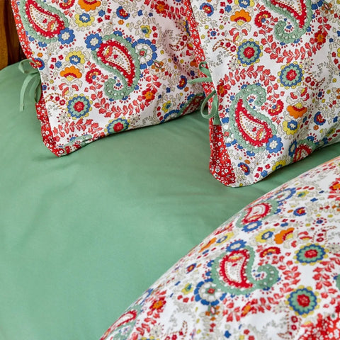 Sarah Anderson Fanny 100% Turkish Cotton Duvet Cover and Pillow Set, Double, Red