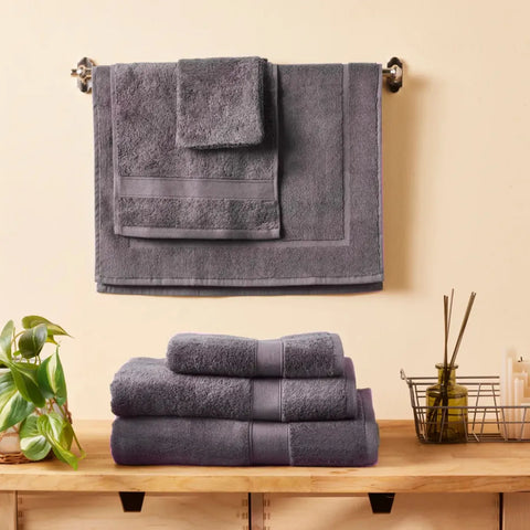 Karaca Home Joey Egyptian Cotton Towel Set, Anthracite