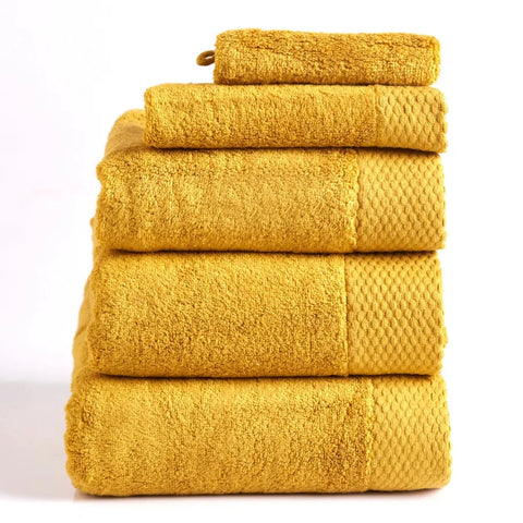 Karaca Home Chandler Modal 100% Turkish Cotton Towel Set, Mustard