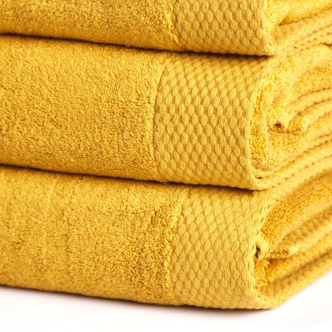 Karaca Home Chandler Modal 100% Turkish Cotton Towel Set, Mustard