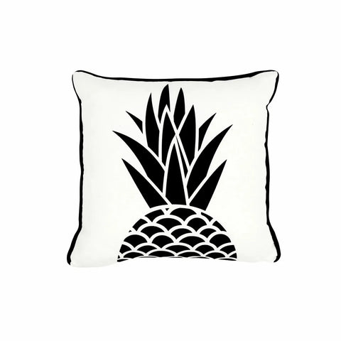 Karaca Home Pineapple Filled Cushion, 43cmx43cm, Black-White