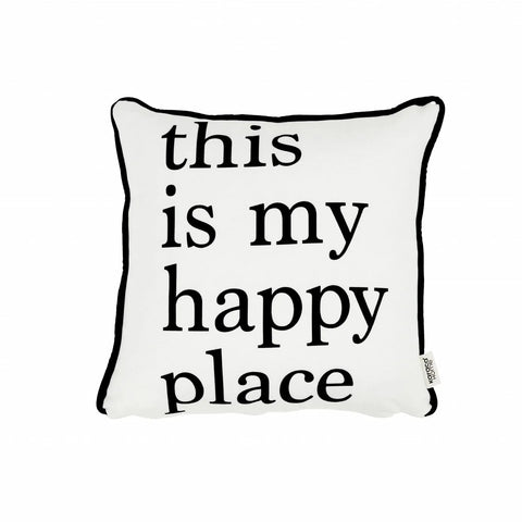 Karaca Home Happy Place Filled Cushion, 43cmx43cm, Black-White