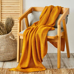 Karaca Home Double Seed Stitch Throw, 130cmx170cm, Ochre